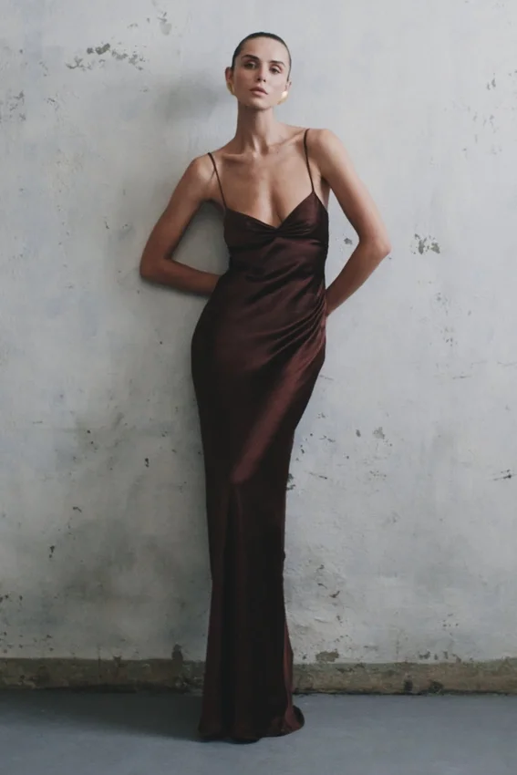 Lilly Sweetheart Satin Maxi Dress – Dark Chocolate Lilly Sweetheart Satin Maxi Dress – Dark Chocolate