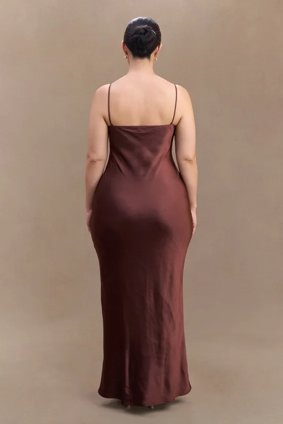 Lilly Sweetheart Satin Maxi Dress – Dark Chocolate Lilly Sweetheart Satin Maxi Dress – Dark Chocolate