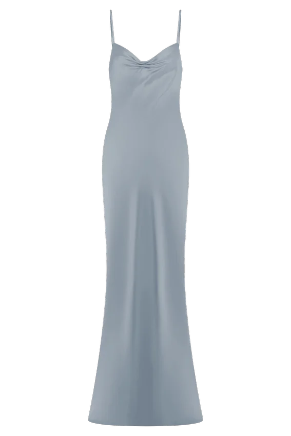 Lilly Sweetheart Satin Maxi Dress – Frosted Blue Lilly Sweetheart Satin Maxi Dress – Frosted Blue