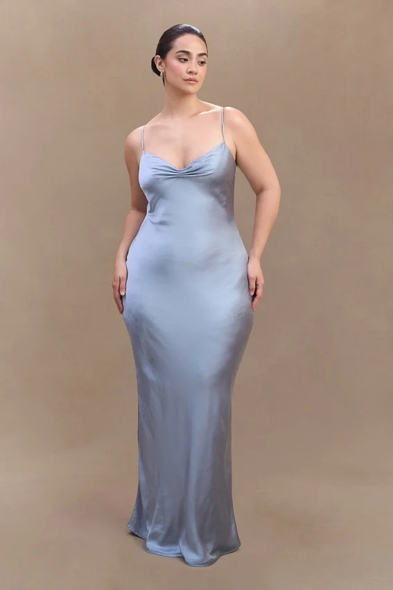Lilly Sweetheart Satin Maxi Dress – Frosted Blue Lilly Sweetheart Satin Maxi Dress – Frosted Blue