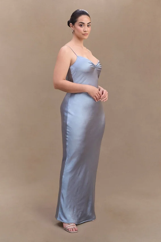Lilly Sweetheart Satin Maxi Dress – Frosted Blue Lilly Sweetheart Satin Maxi Dress – Frosted Blue