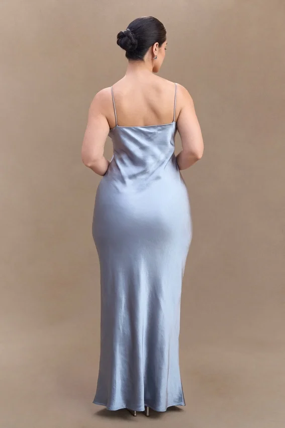 Lilly Sweetheart Satin Maxi Dress – Frosted Blue Lilly Sweetheart Satin Maxi Dress – Frosted Blue