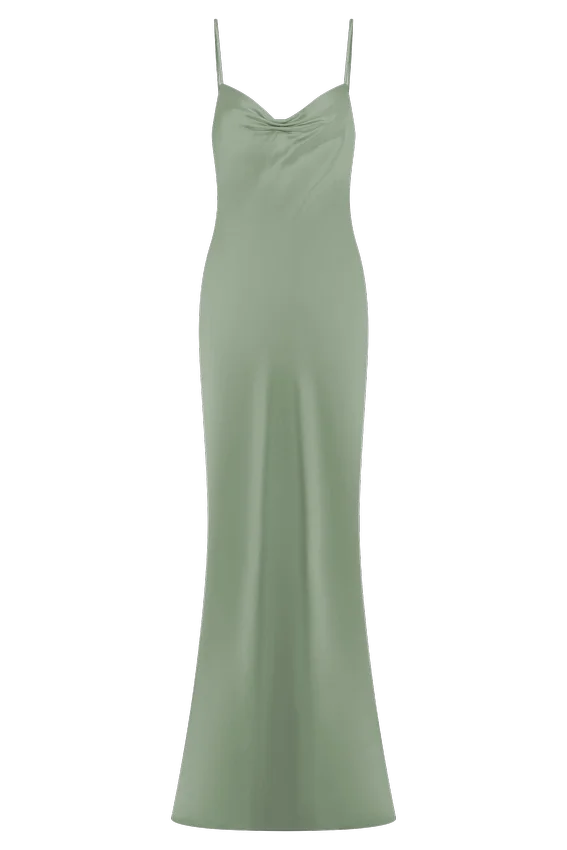 Lilly Sweetheart Satin Maxi Dress – Sage Lilly Sweetheart Satin Maxi Dress – Sage