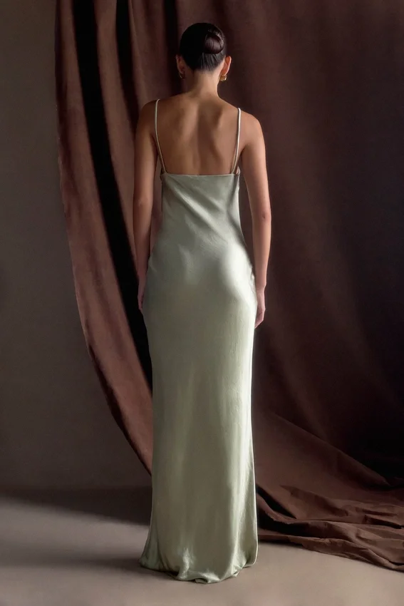 Lilly Sweetheart Satin Maxi Dress – Sage Lilly Sweetheart Satin Maxi Dress – Sage