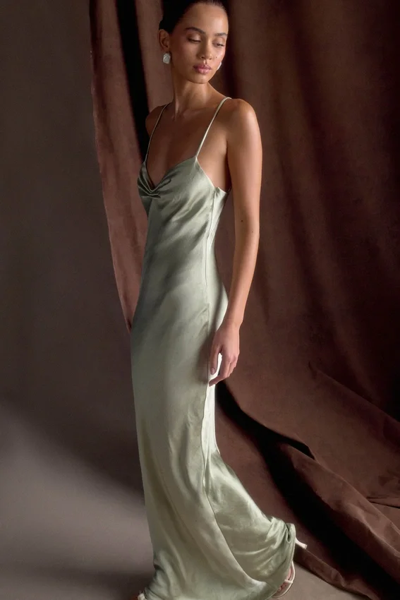 Lilly Sweetheart Satin Maxi Dress – Sage Lilly Sweetheart Satin Maxi Dress – Sage