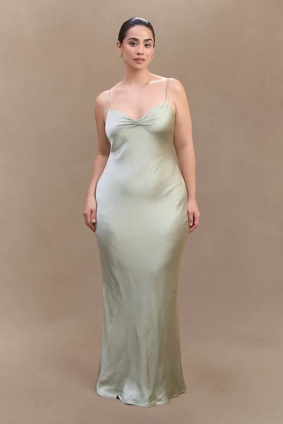 Lilly Sweetheart Satin Maxi Dress – Sage Lilly Sweetheart Satin Maxi Dress – Sage