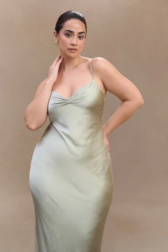 Lilly Sweetheart Satin Maxi Dress – Sage Lilly Sweetheart Satin Maxi Dress – Sage