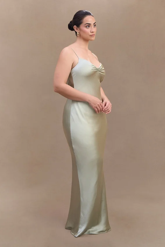 Lilly Sweetheart Satin Maxi Dress – Sage Lilly Sweetheart Satin Maxi Dress – Sage