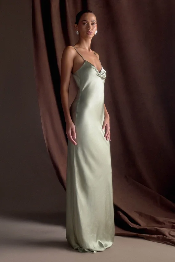 Lilly Sweetheart Satin Maxi Dress – Sage Lilly Sweetheart Satin Maxi Dress – Sage