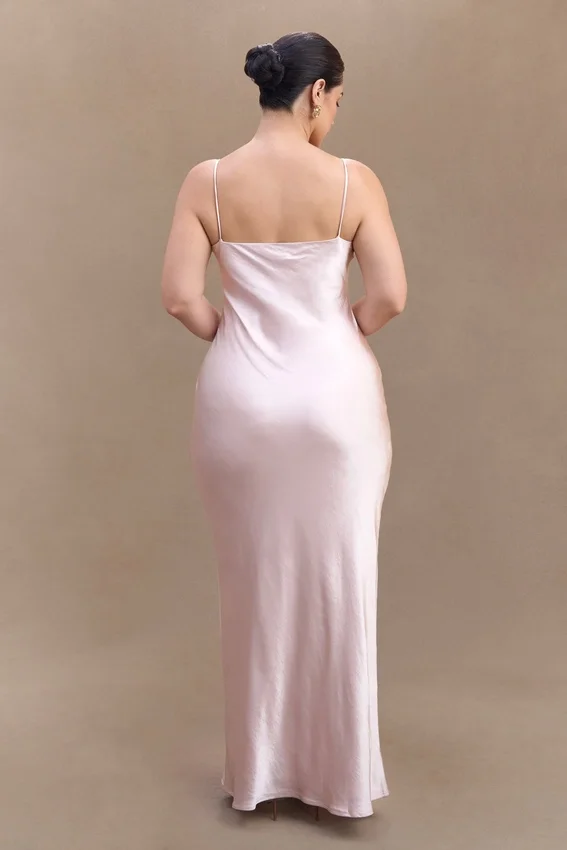 Lilly Sweetheart Satin Maxi Dress – Soft Pink Lilly Sweetheart Satin Maxi Dress – Soft Pink