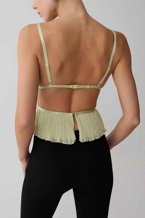 Lilou Pleated Sleeveless Top – Sage Lilou Pleated Sleeveless Top – Sage