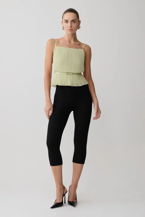 Lilou Pleated Sleeveless Top – Sage Lilou Pleated Sleeveless Top – Sage