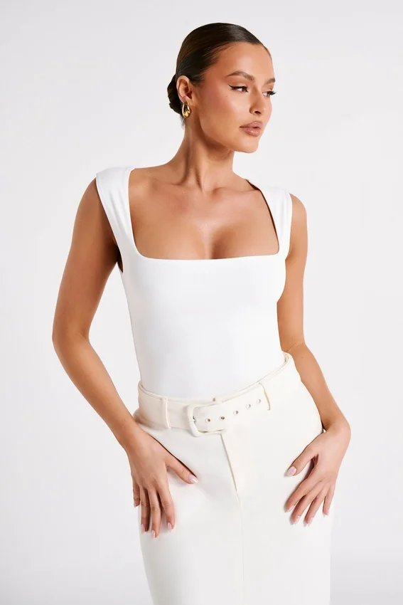 Linley Recycled Nylon Long Line Top – White Linley Recycled Nylon Long Line Top – White