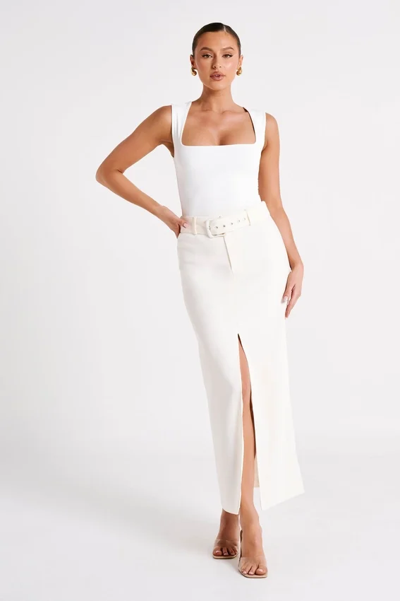 Linley Recycled Nylon Long Line Top – White Linley Recycled Nylon Long Line Top – White