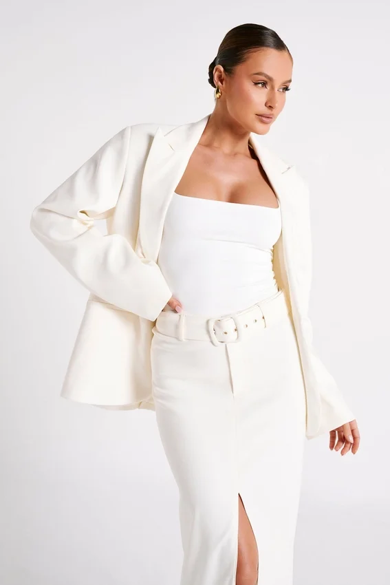 Linley Recycled Nylon Long Line Top – White Linley Recycled Nylon Long Line Top – White