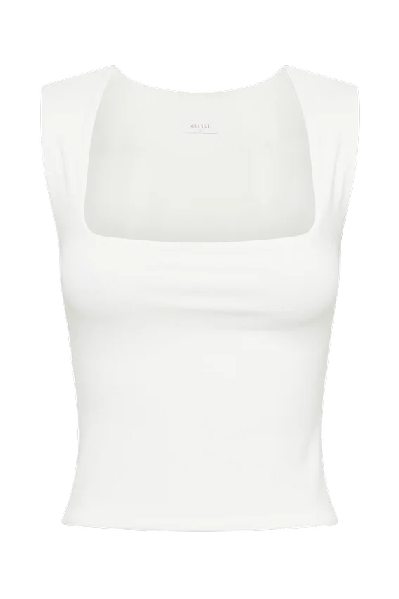 Linley Recycled Nylon Long Line Top – White Linley Recycled Nylon Long Line Top – White