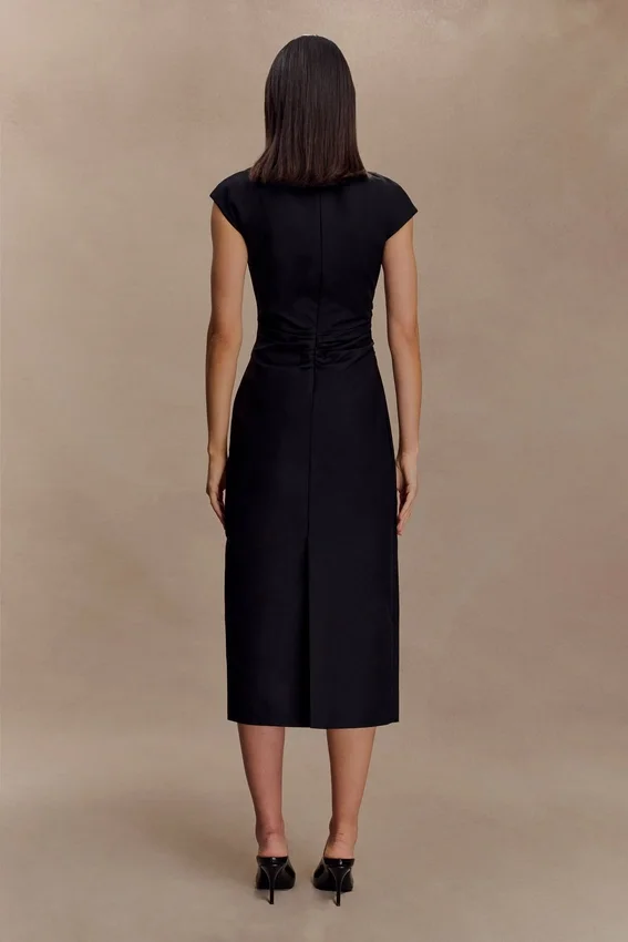 Lorena Cotton Midi Dress – Black Lorena Cotton Midi Dress – Black