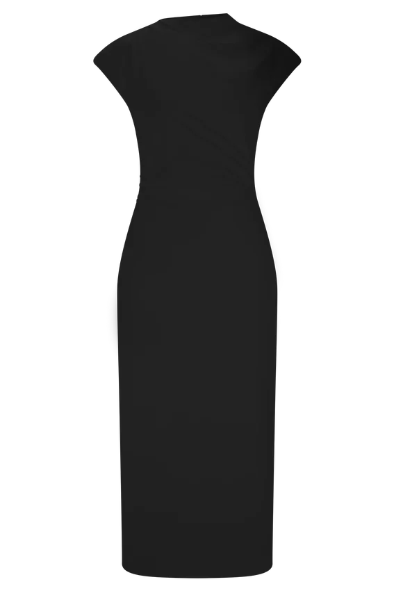 Lorena Cotton Midi Dress – Black Lorena Cotton Midi Dress – Black