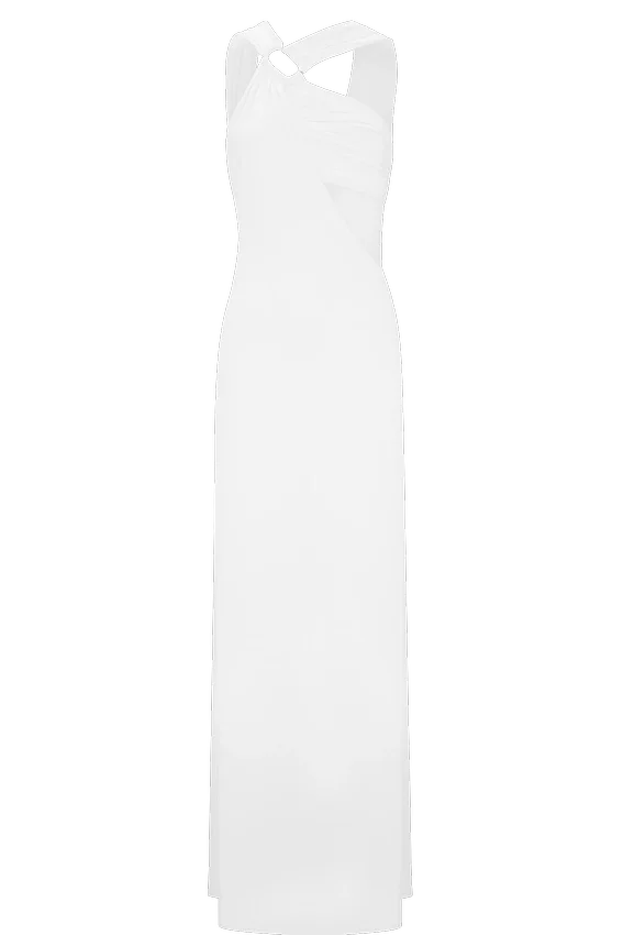 Lottie Slinky Maxi Dress With Split – White Lottie Slinky Maxi Dress With Split – White