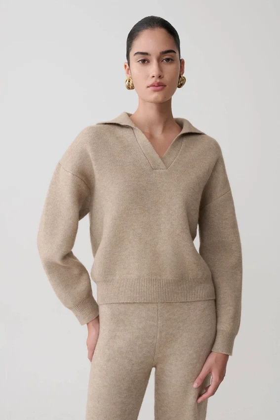 Luca Knit Jumper – Beige Marle Luca Knit Jumper – Beige Marle