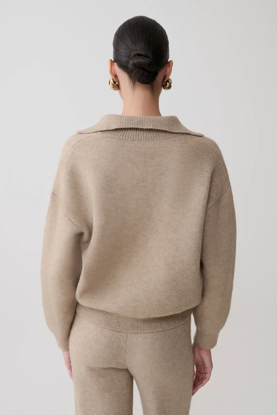 Luca Knit Jumper – Beige Marle Luca Knit Jumper – Beige Marle