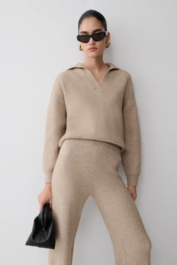 Luca Knit Jumper – Beige Marle Luca Knit Jumper – Beige Marle