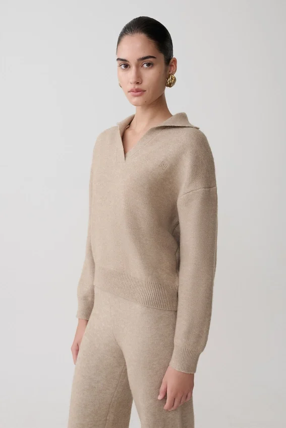 Luca Knit Jumper – Beige Marle Luca Knit Jumper – Beige Marle