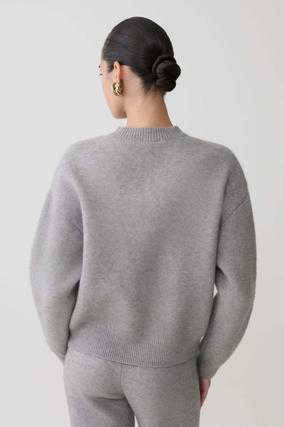 Lulu Oversized Knit Jumper – Grey Marle Lulu Oversized Knit Jumper – Grey Marle
