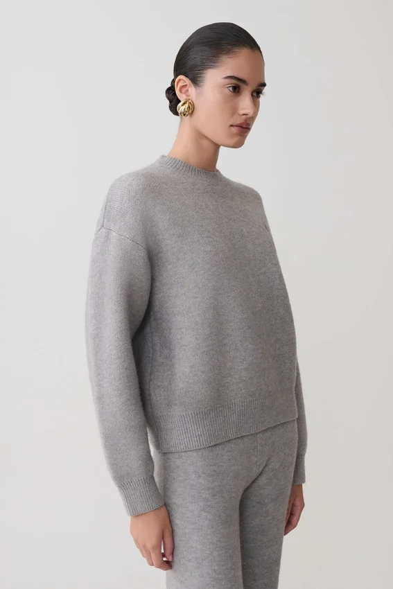 Lulu Oversized Knit Jumper – Grey Marle Lulu Oversized Knit Jumper – Grey Marle
