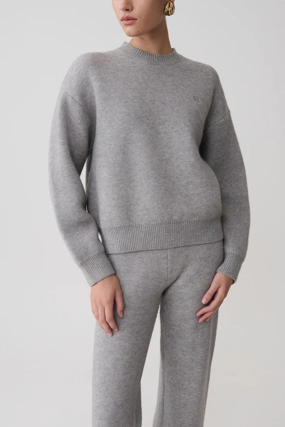 Lulu Oversized Knit Jumper – Grey Marle Lulu Oversized Knit Jumper – Grey Marle