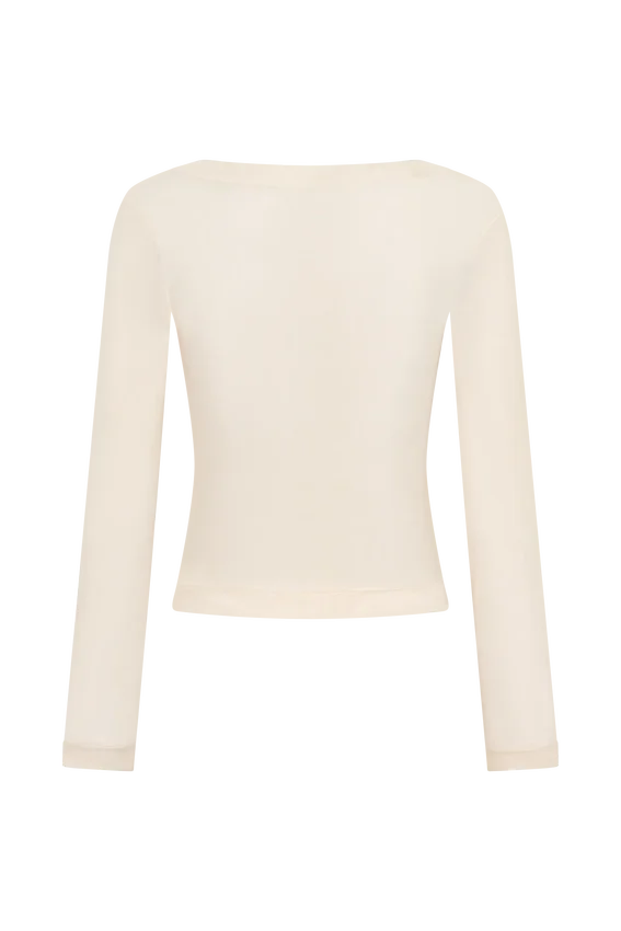Lumi Long Sleeve Mesh Top – Bone Lumi Long Sleeve Mesh Top – Bone