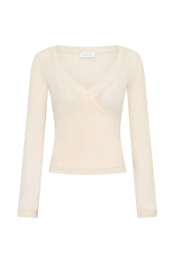 Lumi Long Sleeve Mesh Top – Bone Lumi Long Sleeve Mesh Top – Bone