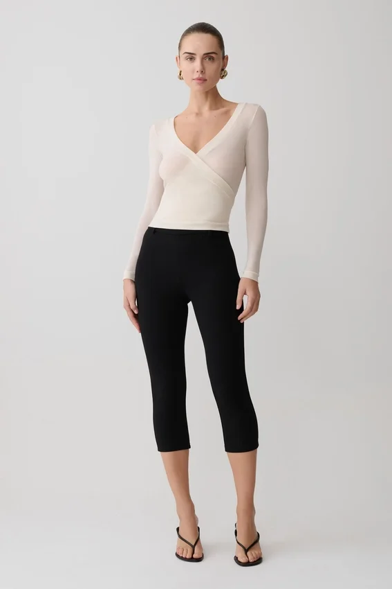 Lumi Long Sleeve Mesh Top – Bone Lumi Long Sleeve Mesh Top – Bone