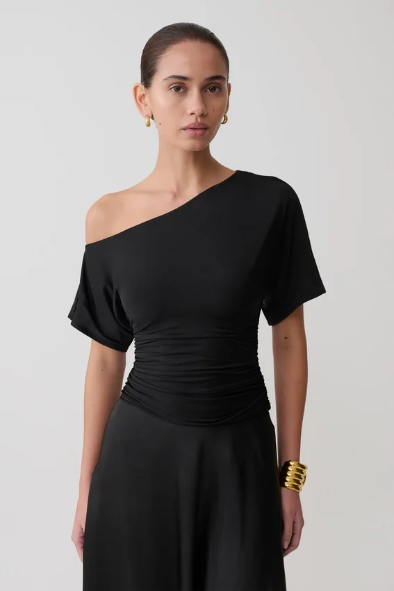 Luu Off Shoulder Slinky Top – Black Luu Off Shoulder Slinky Top – Black