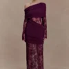 Luxie Lace Knit Maxi Dress – Plum