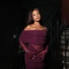 Luxie Lace Knit Maxi Dress – Plum