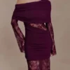 Luxie Lace Knit Maxi Dress – Plum