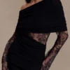 Luxie Lace Knit Mini Dress – Black Luxie Lace Knit Mini Dress – Black
