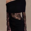 Luxie Lace Knit Mini Dress – Black Luxie Lace Knit Mini Dress – Black