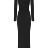 Lyndon Long Sleeve Slinky Maxi Dress – Black
