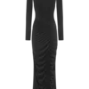 Lyndon Long Sleeve Slinky Maxi Dress – Black