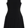 Mackenzie Sleeveless Pleated Mini Dress – Black