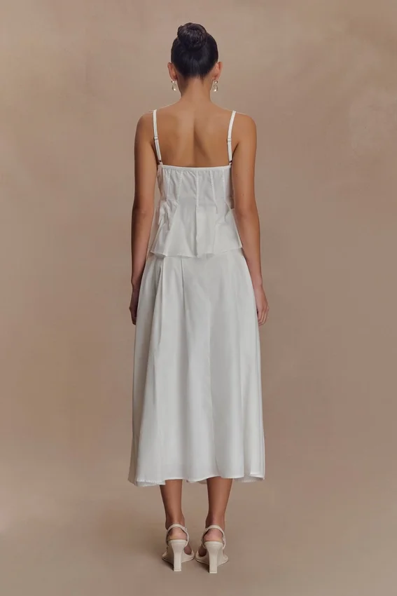 Mae A-Line Midi Skirt – White Mae A-Line Midi Skirt – White