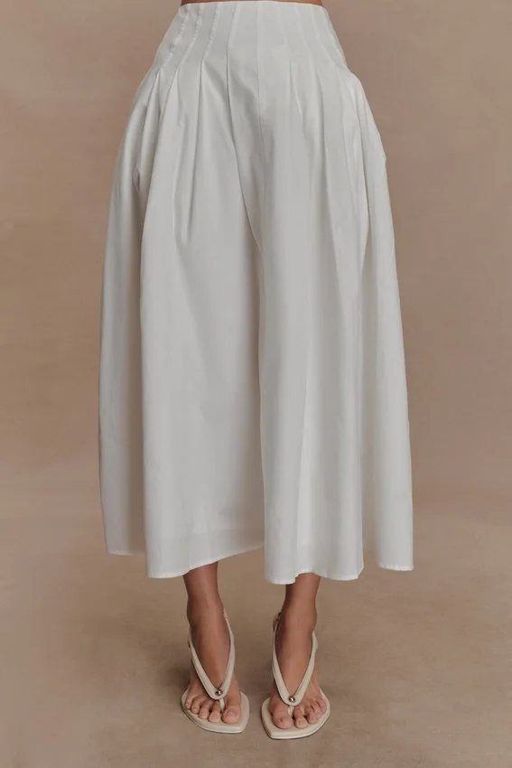 Mae A-Line Midi Skirt – White Mae A-Line Midi Skirt – White