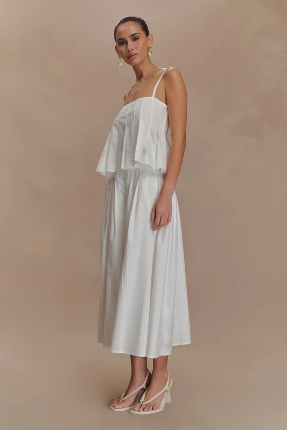 Mae A-Line Midi Skirt – White Mae A-Line Midi Skirt – White