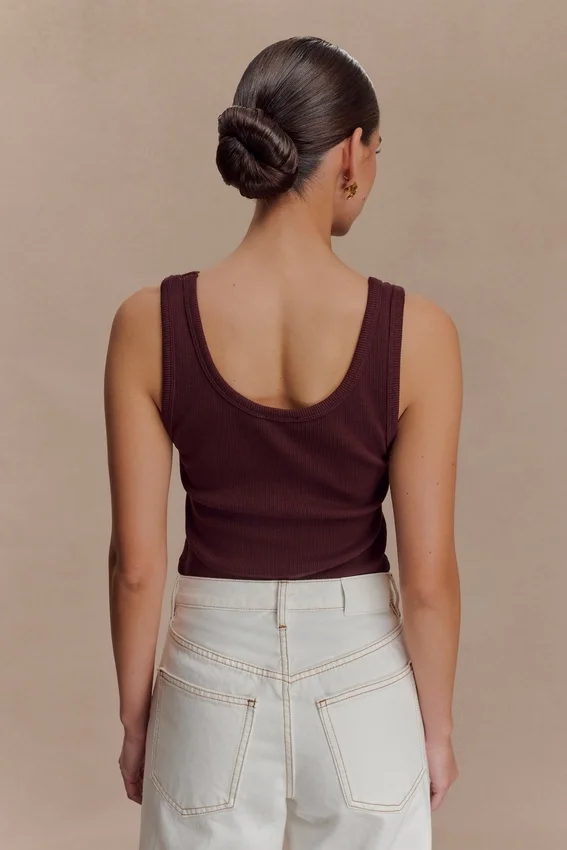Maeva Scoop Tank Top – Chocolate Maeva Scoop Tank Top – Chocolate