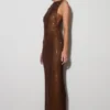 Magnolia Sleeveless Diamante Maxi Dress – Chocolate Magnolia Sleeveless Diamante Maxi Dress – Chocolate