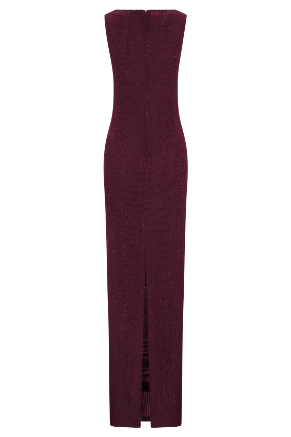 Magnolia Sleeveless Diamante Maxi Dress – Wine Magnolia Sleeveless Diamante Maxi Dress – Wine