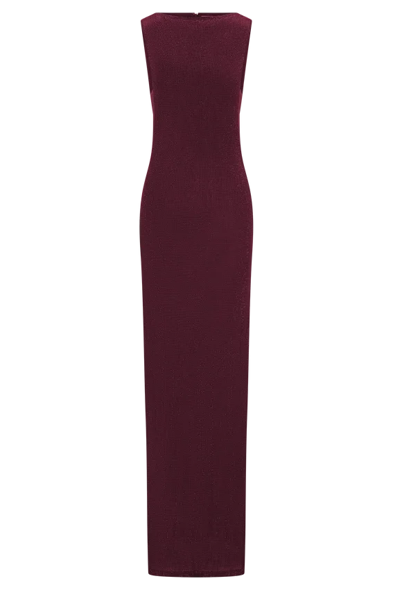 Magnolia Sleeveless Diamante Maxi Dress – Wine Magnolia Sleeveless Diamante Maxi Dress – Wine