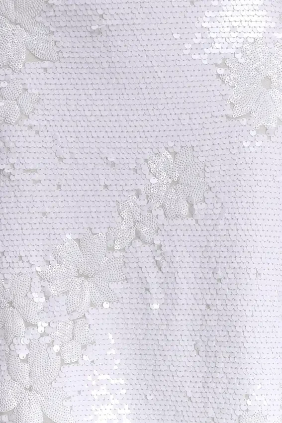 Maisie Strapless Sequin Midi Dress – White Maisie Strapless Sequin Midi Dress – White